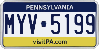 PA license plate MYV5199