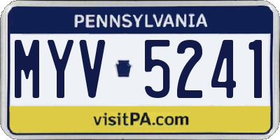 PA license plate MYV5241