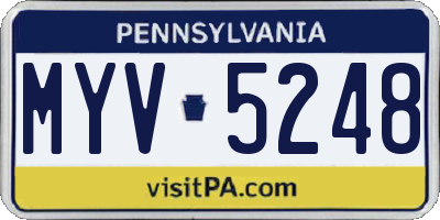 PA license plate MYV5248