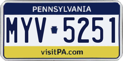 PA license plate MYV5251