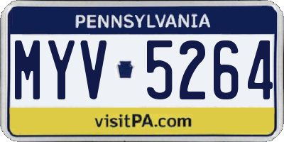 PA license plate MYV5264