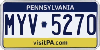 PA license plate MYV5270