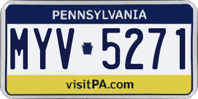 PA license plate MYV5271