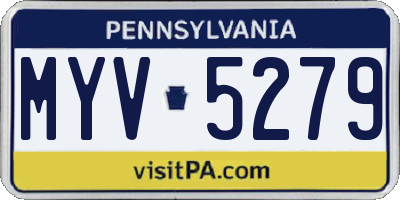 PA license plate MYV5279