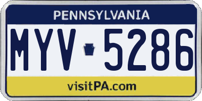 PA license plate MYV5286