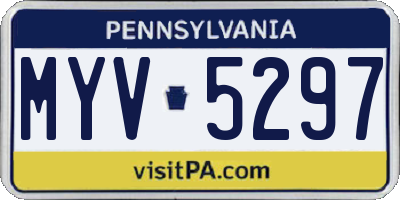 PA license plate MYV5297