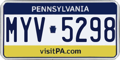 PA license plate MYV5298