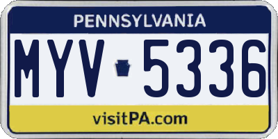 PA license plate MYV5336