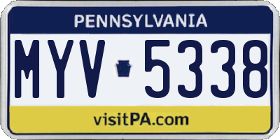 PA license plate MYV5338