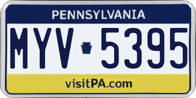 PA license plate MYV5395