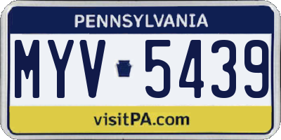 PA license plate MYV5439