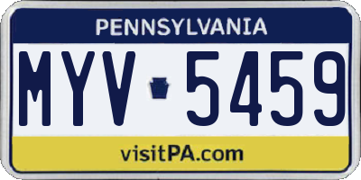 PA license plate MYV5459