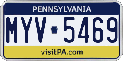 PA license plate MYV5469