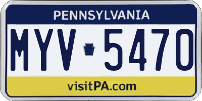 PA license plate MYV5470