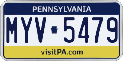 PA license plate MYV5479