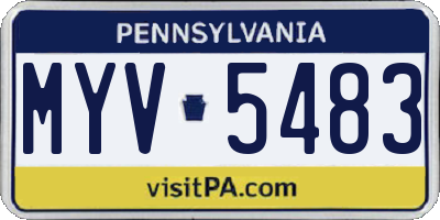 PA license plate MYV5483