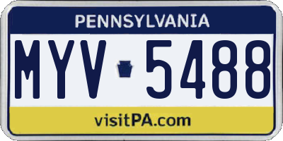 PA license plate MYV5488