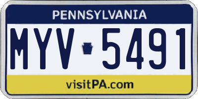 PA license plate MYV5491