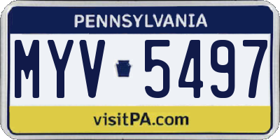 PA license plate MYV5497