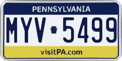 PA license plate MYV5499