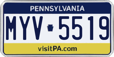 PA license plate MYV5519