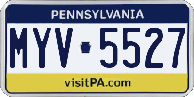 PA license plate MYV5527