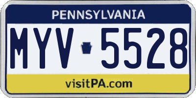 PA license plate MYV5528