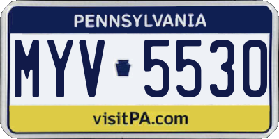 PA license plate MYV5530