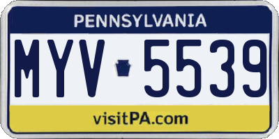 PA license plate MYV5539