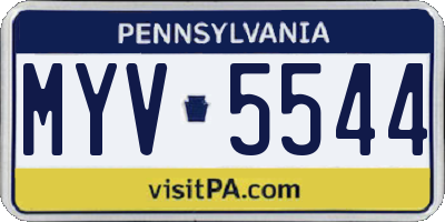 PA license plate MYV5544