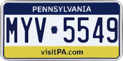 PA license plate MYV5549
