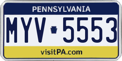 PA license plate MYV5553