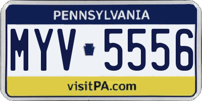 PA license plate MYV5556