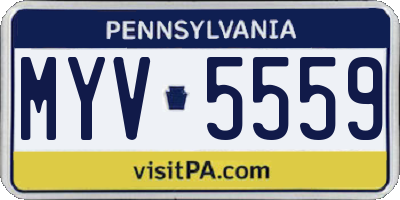 PA license plate MYV5559