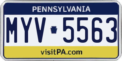 PA license plate MYV5563