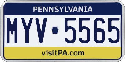 PA license plate MYV5565
