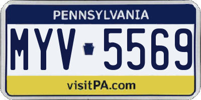 PA license plate MYV5569