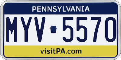 PA license plate MYV5570