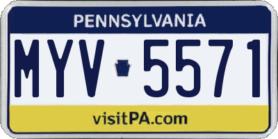PA license plate MYV5571