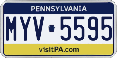 PA license plate MYV5595