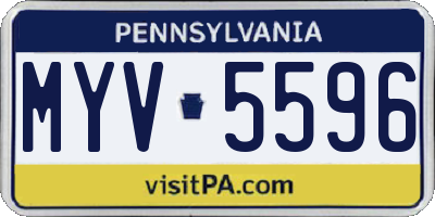PA license plate MYV5596