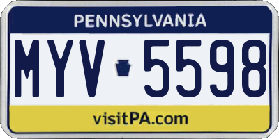 PA license plate MYV5598
