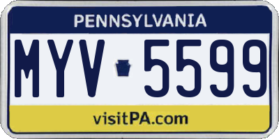 PA license plate MYV5599