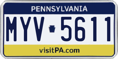 PA license plate MYV5611