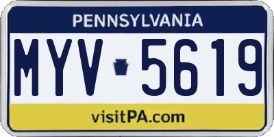 PA license plate MYV5619
