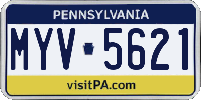PA license plate MYV5621