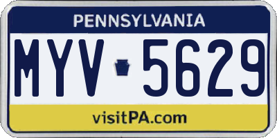 PA license plate MYV5629