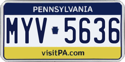 PA license plate MYV5636