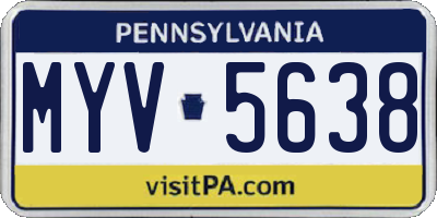 PA license plate MYV5638