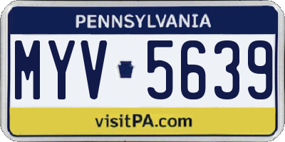 PA license plate MYV5639